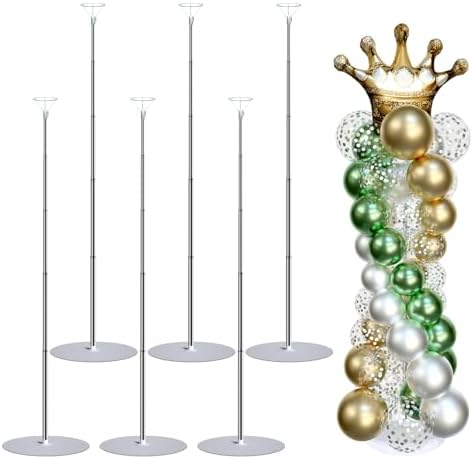 Balloon Arch Kit Balloon stand - Set of 6 Adjustable 7 Feet Balloon Arch Stands with Bases for Floor, Tall Balloon Tower Pillar Assembly Kit for Birthday, Party Decorations by Unknown