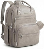 ROSEGIN Premium Vegan Leather Diaper Bag Backpack with Waterproof Changing Pad, Reinforced Zippers & Odor-Free, 20 Pockets Pro Organizer, Fits 15.6" Laptop, Stroller Straps, Baby Bag for Mom, Grey by ROSEGIN