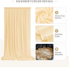 10ft x 10ft Champagne Backdrop Curtains for Parties, 2 Panels 5ft x 10ft Wrinkle-Free Polyester Photo Backdrop Drapes for Wedding Birthday Graduation Baby Shower Photography Background - Image 3