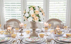 Briful Fake Floral Balls for Centerpieces - 2PCS 11.8" Large Faux Rose Flower Arrangement Silk Flower Bouquet for Home Wedding Party Anniversary Table Vase Flower Stand Decor(Champagne White) - Image 6