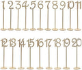 20pcs 1-20 Wooden Table Numbers with Holder Base for Wedding or Home Decoration (Wood Color) by Unknown