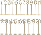 20pcs 1-20 Wooden Table Numbers with Holder Base for Wedding or Home Decoration (Wood Color) by Unknown