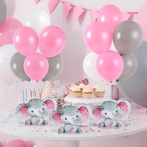 12 Sets Elephant Baby Shower Balloon Stand Kit for Table Pink Elephant with Balloon Centerpieces Decor for Elephant Theme Gender Reveal Birthday Party Photo Props Supplies - Image 6