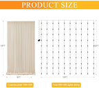 Fomcet Tulle Backdrop Curtains with Lights Champagne 10x10ft Sheer Curtain - Image 2