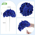AVIVIHO 65pcs Fake Flowers Royal Blue Hydrangea Artificial Flowers Bulk (Not Squished, No Steaming Need) Silk Flowers with Stems for Wedding Decor,Home,Baby Shower,Table Centerpieces Decoration - Image 4
