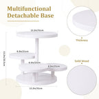 RattanView 7 Pcs Wooden Cupcake Stand Set with Cake Pedestal Trays,White - Image 3