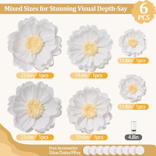 Faylifeway Giant Paper Fowers Decorations for Wall Wedding Home Backdrop - Image 5