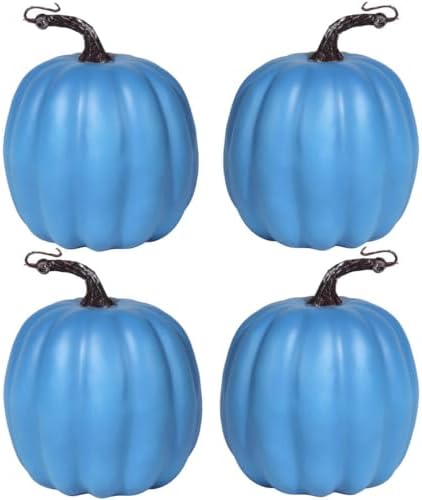vensovo 6 Inch Blue Artificial Pumpkins, 4 Pack by vensovo