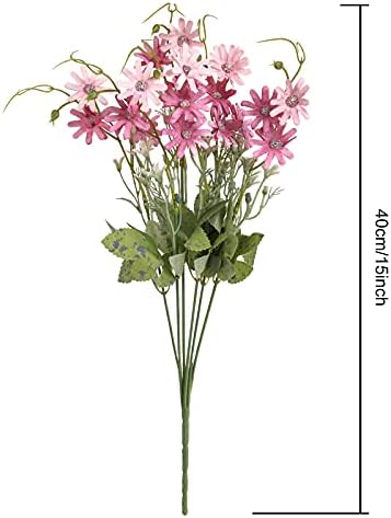 Artificial Flowers Wildflowers Silk Daisy Spring Fake Daisies Decoration Summer UV Resistant Colorful Mixed Bundles Faux Greenery Outdoor Plant Stem Filler for Home Decor Indoor Floral Arrangements - Image 3