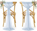 MDS Pack of 125 Chiffon Chair Sashes for Wedding & Event Décor - Baby Blue by MDS