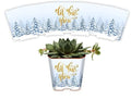 PRODUCT80 Succulent Pot Wraps for Wedding Favors, Baby or Bridal Shower | Fits 2 Inch Square Pots Peel & Stick Vinyl Does Not Include Mini Live Plant (50 Wraps, Snowy Trees Let Love Grow) by PRODUCT80