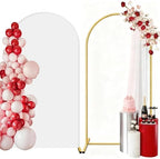 HEMMOTOP Metal Arch Backdrop Stand and Cover Set, White, 6.6 ft by Hemmotop