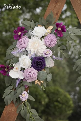 Faux Flower Swag Set of 2 for Wedding Welcome Signs Floral Swag Wedding Reception Ceremony Signs Decor (Lavender & Cream) - Image 5