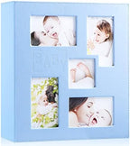 Ywlake Baby Photo Album 4x6 1000 Pocket Pictures, Leather Large Capacity Newborn Shower Boy Bebe Album Holds 1000 Horizontal Vertical Photos Blue by Ywlake