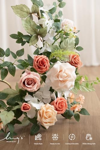 Ling's moment Welcome Sign Flowers, Wedding Floral Swag, Blush Garden Pink - Image 3