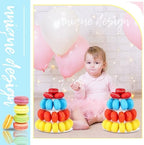 Juexica 4 Pcs Round Macaron Display Tower Stand 4 Tiers - Image 5