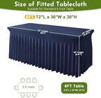 4Pack Spandex Tablecloth for 6FT Rectangle Table,Table Skirt - Image 2
