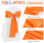 60 PCS Orange Satin Chair Sashes, 7 x 108 Inch - Image 3