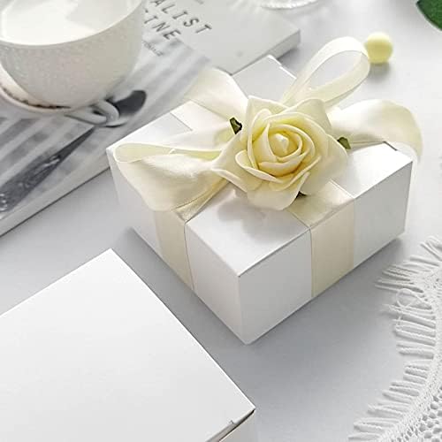 100 4 x 4 x 2" White Cake Wedding Favors Boxes with Tuck Top for Wedding Party Birthday Candy Gifts Decorations Supplies - Image 6