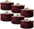 6 Pack Burgundy Round Tablecloth, Fitted Table Cloths for 6 foot Round Tables, 132 Inch Round Red Tablecloth Table Skirt for Wedding Birthday Photo Themed Party Banquet Holidays Red Party Decorations by Creativepartyuniquedecorat