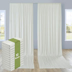12 Panels 5x15ft Ivory Backdrop Curtains for Parties, Wrinkle Free Polyester Ivory Photo Backdrop Drapes 15 ft Long Back Drop Cloth Drapery for Wedding Birthday Photography Background - Image 6