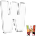 13.8" Extra Large Acrylic Letter Charcuterie Board Box, Reusable Fillable Letter Cake Candy Dish Display Serving Tray for Birthday Anniversary Party Decoration (W) by RUFHVTY