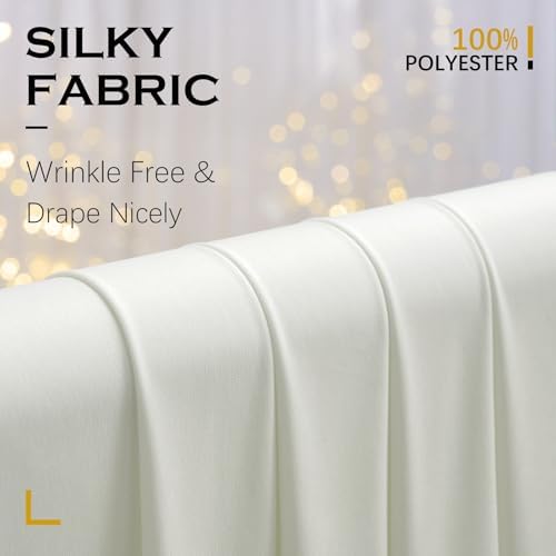 20x12 ft Ivory Backdrop Curtains for Weddings Parties, Birthdays and Photos - Image 6
