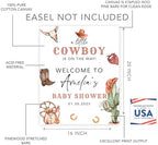 Andaz Press Western Cowboy Baby Shower Decorations, Personalized Little Cowboy Baby Shower Sign, Custom Western Baby Shower Sign In Guest Book Alternative, 16x20-Inch Canvas Welcome Baby Shower Sign - Image 2