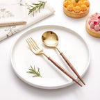 Lullaby 200PCS High End Gold Plastic Forks & Spoons with Wood Grain Handle - Image 5