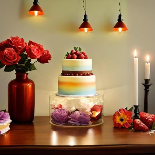 2Pcs Acrylic Cake Display Stand 6'' 10'' Round 2 Tier Clear Cylinder Cake Box for Wedding Birthday Party Decor (6 / 10 Inch) - Image 4