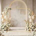 Wedding Arch Backdrop Stand 6.6x6.6 FT Gold Square Balloon Arch Frame for Wedding, Birthday Party, Baby Shower Ceremony Decoration - Image 7