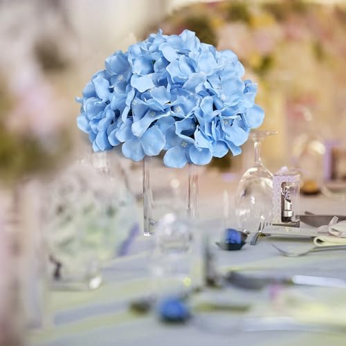 Light Blue Hydrangea Flower Balls for Centerpieces - 12 PCS - Image 5