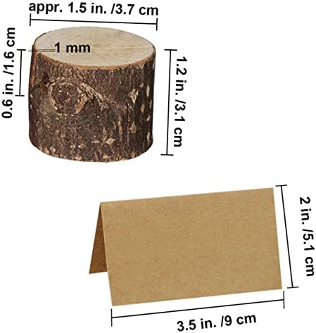 Wooden Stump Note Holder Set 50 Pieces for Wedding Table Numbers - Image 2
