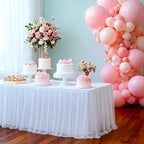 1-Pack White 2-in-1 Tulle Tablecloth for 8-Foot Rectangular Table - Image 5