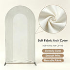 Ripples Arch Backdrop Cover Spandex Background for Baby Birthday Baby Shower Wedding Party Decoration (Beige Ripples,7.2x4ft) - Image 3