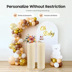 2 Pcs Foldable Cardboard Cylinder Stands – 39.4 Inch Tall Round Display Pedestal, 110 lbs Load Capacity, White Paper & PVC Party Centerpiece for Wedding Party Garden Event Decor - Image 3