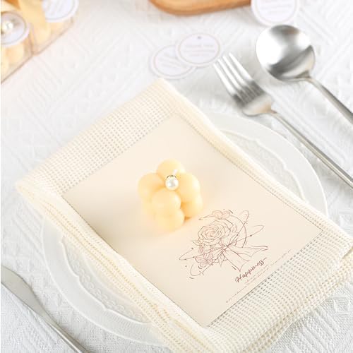 ACITHGL 30 Sets Fully Assembled Small Bubble Candle Party Favors for Guests Bulk Bridal Showers Favors Candles with Stylish Ribbons Thank You Cards Gifts (Champagne) - Image 4