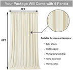 20 ft x 8 ft Ivory Backdrop Curtain Panels, 4 Panels 5 ft x 8 ft Wrinkle Free Polyester Photography Backdrop Drapes, Wedding Party Home Decoration Supplies - Image 5
