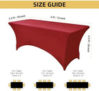 10-Pack 6ft Spandex Table Covers for Rectangle Standard Folding Tables - Wrinkle Resistant Stretch Tablecloths - Ultimate Fitted Table Protector for Parties, Banquet, Wedding - Image 4