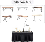 Spandex Tablecloth 5FT Rectangle Table Cover 4 Pack Black Wrinkle-Free - Image 6
