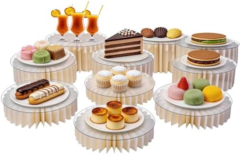 10Pcs Buffet Risers, Food Risers for Buffet Table with Acrylic Plates by AHUAWA