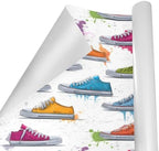 OTVEE 3 Rolls Birthday Wrapping Paper Roll - Colorful Sneakers Design Gift Wrapping Paper for Christmas, Bridal, Holiday, Party, Baby Shower - 58 x 22.8 inch - Image 3