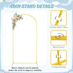 FOTSHARER 7.2FT Wedding Arch Backdrop Stand with White Arch Cover Set Balloon Arch Stand and Spandex Arches Backdrop Stands Cover Metal Back Drop Arches for Birthday Party Ceremony Banquet Decor - Image 5