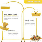 7.2FT, 6FT Wedding Arch Stand and Matching Brown Spandex Fitted Arch Backdrop Cover Set, Round Top Chiara Backdrop Stands and Covers for Birthday Party Baby Shower Banquet Arch Decor (Brown) - Image 3