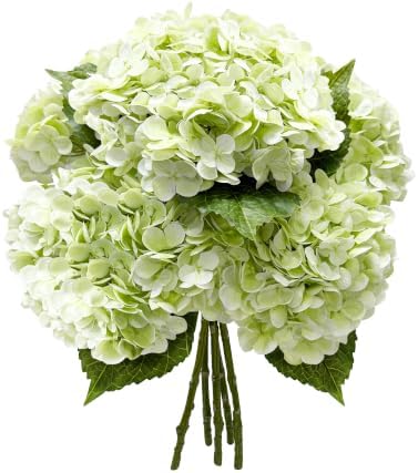Yatim 21In Light Green Artificial Hydrangea Flowers with Stems 5 Pcs by Yatim