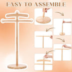 Marsui 1 Set Wooden Baby Clothes Display Stand with 3 Hangers, Plaque, Wood - Image 6
