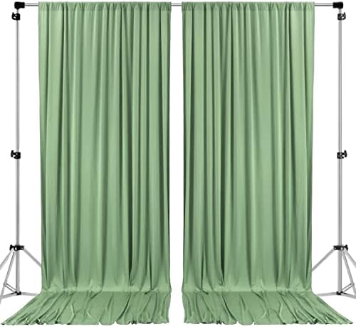 AK TRADING CO. 10 feet x 8 feet IFR Polyester Backdrop Drapes Curtains Panels with Rod Pockets - Wedding Ceremony Party Home Window Decorations - SAGE Green by Fabrics%7CEventDecor%7CCrafts%7CUpholsteryFoam