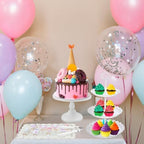 12 Pcs Cupcake Stand White Dessert Table Display Set 2Pcs 3 Tier Plastic Cake Stand Holder 6Pcs Dessert Serving Tray 3pcs Dim Sum Clip 1Pc Iron Cake Stand for Tea Party Wedding Baby Shower (White) - Image 7