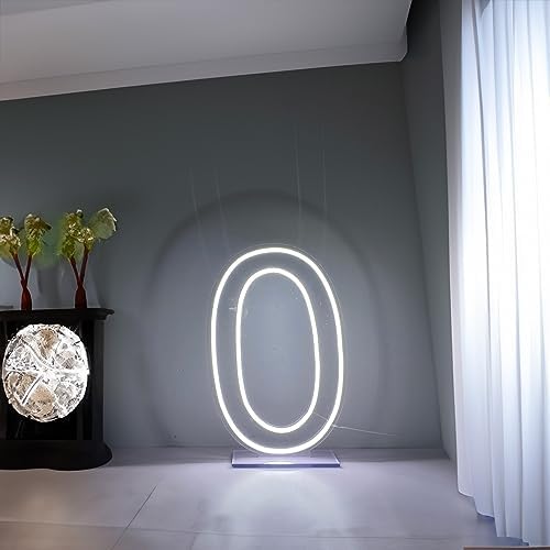 LED Neon Signs Number 0 Birthdays Decor Neon Lights Party USB Plus Battery Case Light up your baby's birthday with our Neon Number Zero Sign (Number 0) - Image 5