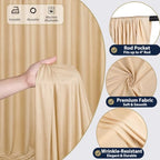 20x12 ft Champagne Backdrop Curtains for Wedding, Party and Photo - Image 4